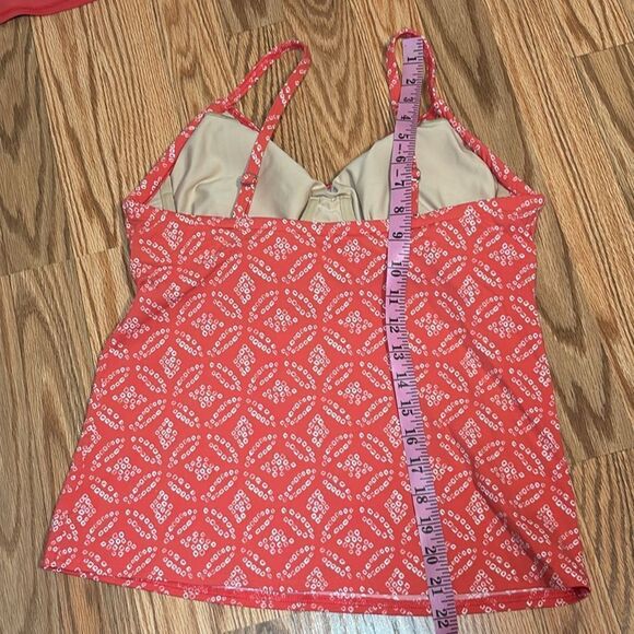 Lands’ End 2 piece Coral Tankini / skirtini set, 10 - Picture 9 of 12